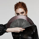 PUNK RAVE Women's Gothic Color Gradient Carving Fan