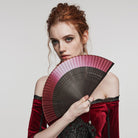 PUNK RAVE Women's Gothic Color Gradient Carving Fan
