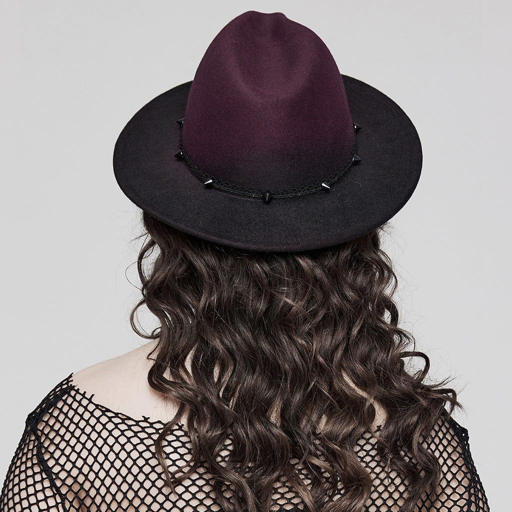 PUNK RAVE Women's Gothic Color Gradient Studded Hat