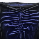 PUNK RAVE Women's Gothic Contrast Color Drawstring Velvet Flared Pants Blue