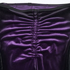 PUNK RAVE Women's Gothic Contrast Color Drawstring Velvet Flared Violet