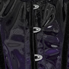 PUNK RAVE Women's Gothic Contrast Color Patent Leather Underbust Corset Purple