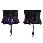 PUNK RAVE Women's Gothic Contrast Color Patent Leather Underbust Corset Purple