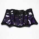PUNK RAVE Women's Gothic Contrast Color Patent Leather Underbust Corset Purple