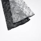 PUNK RAVE Women's Gothic Contrast Color Sheer Floral Lace Shirt