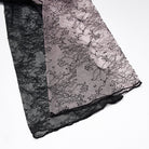 PUNK RAVE Women's Gothic Contrast Color Sheer Floral Lace Shirt