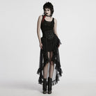 PUNK RAVE Women's Gothic Corset Ruffled Chiffon Skirt