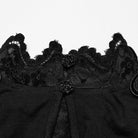 PUNK RAVE Women's Gothic Cowl Neck Lace Splice Shirt