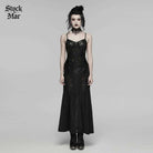 PUNK RAVE Women's Gothic Crochet Flower Slip Dress
