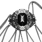 PUNK RAVE Women's Gothic Crosee Beaded Lace Hem Choker