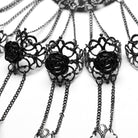 PUNK RAVE Women's Gothic Crosee Beaded Lace Hem Choker