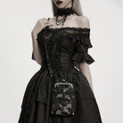 PUNK RAVE Women's Gothic Cross Chain Embroidered Bag