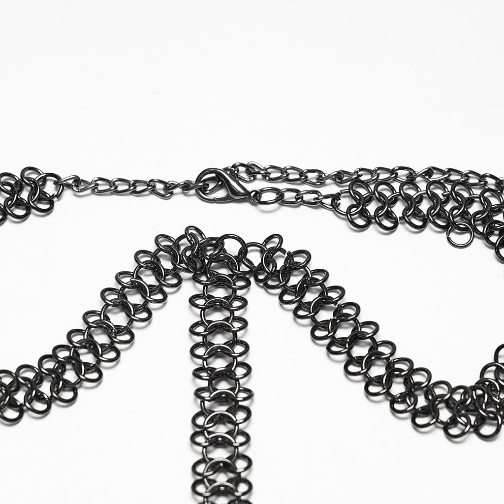 PUNK RAVE Women's Gothic Cross Chain Full Face Mask