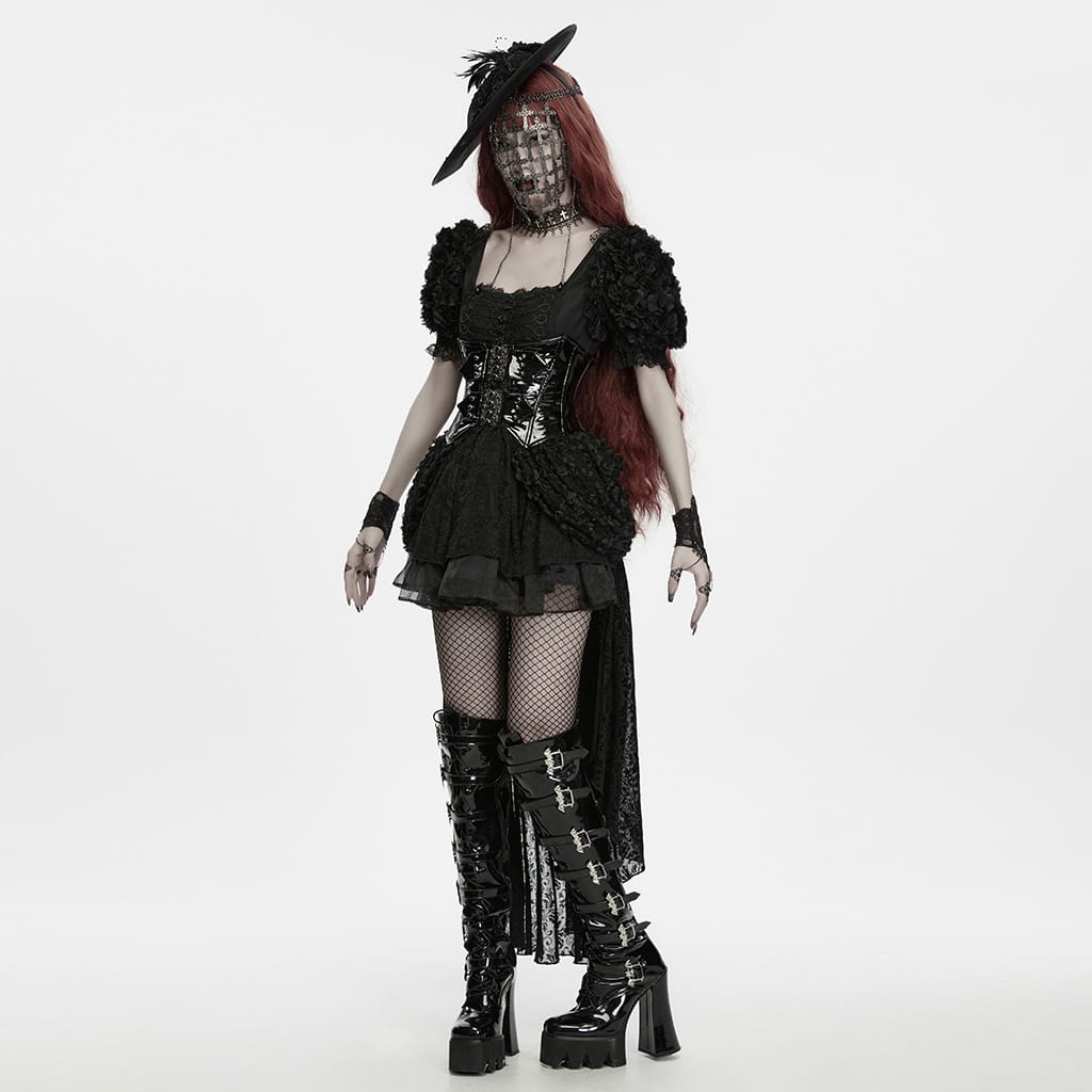 PUNK RAVE Women's Gothic Cross Chain Full Face Mask