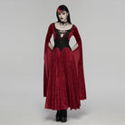 PUNK RAVE Women's Gothic Cross Floral Chained Underbust Corset