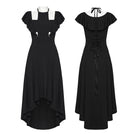 PUNK RAVE Women's Gothic Cross Halterneck High Low Dress