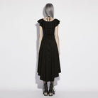 PUNK RAVE Women's Gothic Cross Halterneck High Low Dress