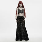 PUNK RAVE Women's Gothic Cross Lace Choker