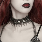 PUNK RAVE Women's Gothic Cross Lace Choker