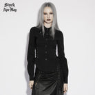 PUNK RAVE Women's Gothic Cross Lace-up Turn-down Collar Shirt
