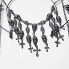 PUNK RAVE Women's Gothic Cross&Skull Chained Feather Headwear