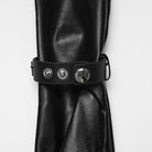 PUNK RAVE Women's Gothic Cross Strap Zipper Long Gloves