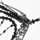 PUNK RAVE Women's Gothic Cross Tassels Chained Headwear