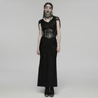 PUNK RAVE Women's Gothic Cross Tassels Chained Headwear