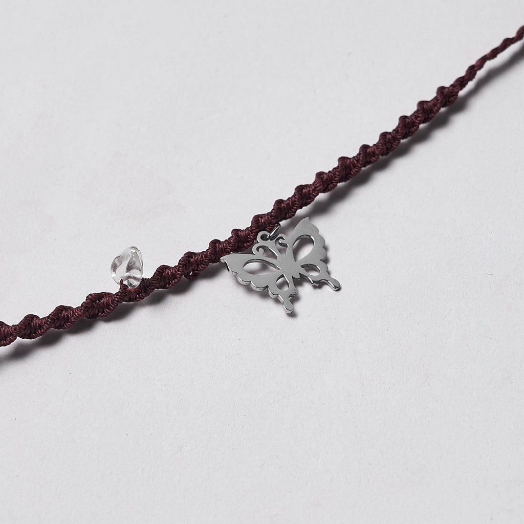 PUNK RAVE Women's Gothic Crystal Woven Necklace White