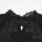 PUNK RAVE Women's Gothic Cutout Lace Short Sleeved Top