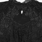 PUNK RAVE Women's Gothic Cutout Lace Short Sleeved Top