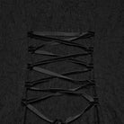 PUNK RAVE Women's Gothic Cutout Lace-up Chained Flare Sleeve Maxi Dress Black