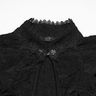 PUNK RAVE Women's Gothic Cutout Lace-up Chained Flare Sleeve Maxi Dress Black