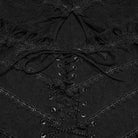 PUNK RAVE Women's Gothic Cutout Lace-up Chained Flare Sleeve Maxi Dress Black