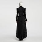 PUNK RAVE Women's Gothic Cutout Lace-up Irregular Hem Maxi Dress Black