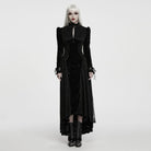 PUNK RAVE Women's Gothic Cutout Lace-up Irregular Hem Maxi Dress Black