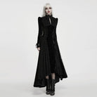 PUNK RAVE Women's Gothic Cutout Lace-up Irregular Hem Maxi Dress Black