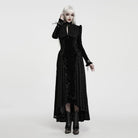 PUNK RAVE Women's Gothic Cutout Lace-up Irregular Hem Maxi Dress Black