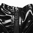 PUNK RAVE Women's Gothic Cutout Side Slit Buckle Maxi Dress Black-Red