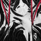 PUNK RAVE Women's Gothic Cutout Side Slit Buckle Maxi Dress Black-Red