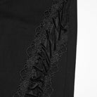 PUNK RAVE Women's Gothic Decal Floral Lace Splice Flared Pants
