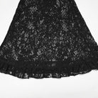 PUNK RAVE Women's Gothic Decal Floral Lace Splice Flared Pants