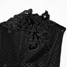PUNK RAVE Women's Gothic Decal Sheer Lace-up Overbust Corset Black