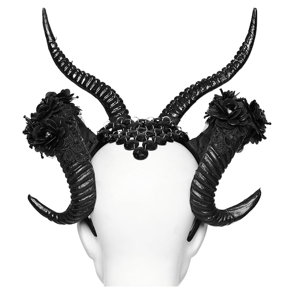 PUNK RAVE Women's Gothic Demon Horn Headwear