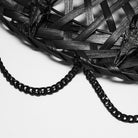 PUNK RAVE Women's Gothic Dragon Bone Chain Tassel Hat