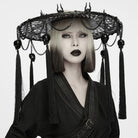 PUNK RAVE Women's Gothic Dragon Bone Chain Tassel Hat