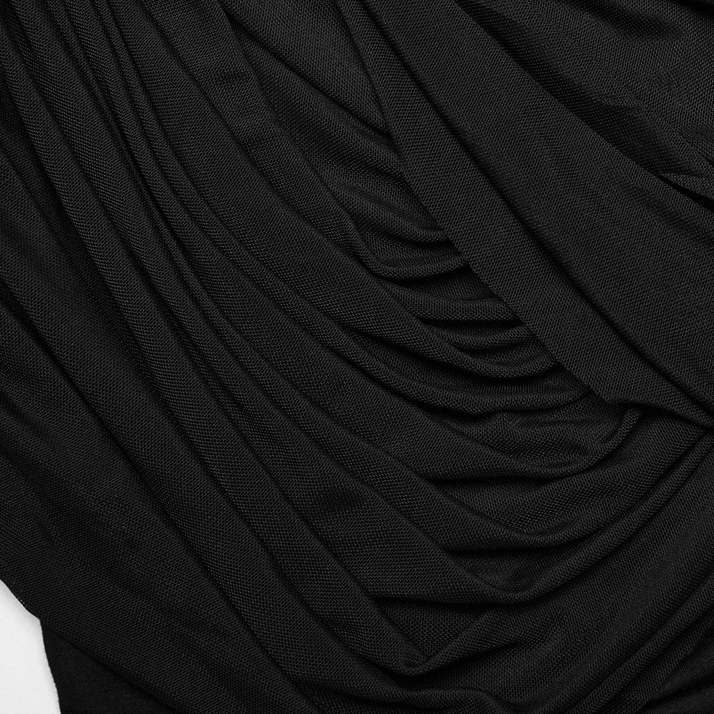 PUNK RAVE Women's Gothic Drawstring Layered Skirt