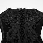PUNK RAVE Women's Gothic Embroidered Floral Lace-up Bustier