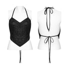 PUNK RAVE Women's Gothic Embroidered Halterneck Bustier