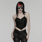 PUNK RAVE Women's Gothic Embroidered Halterneck Bustier